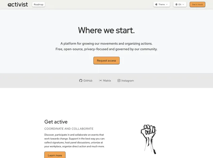 Activist screenshot