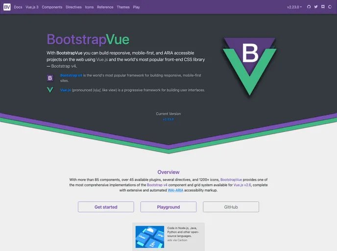 Bootstrap Vue screenshot