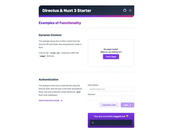 Nuxt3 Directus Starter screenshot