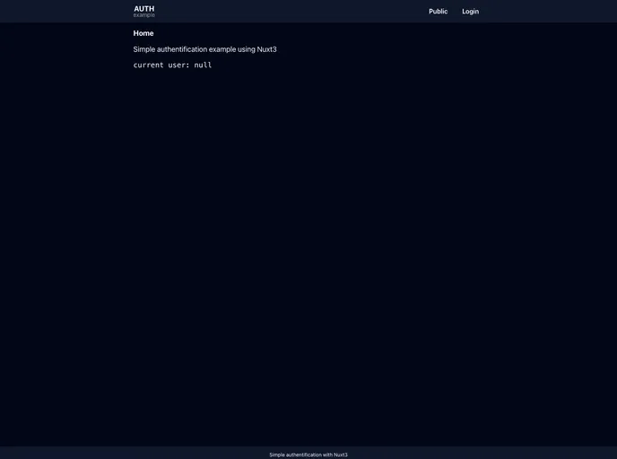 Nuxt3 Auth Example screenshot