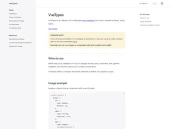 Vue Types screenshot