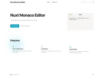 Nuxt Monaco Editor screenshot