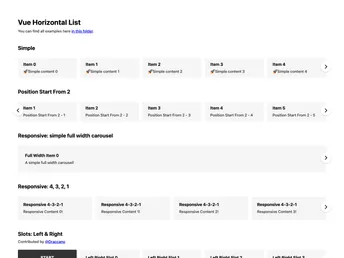 Vue Horizontal List screenshot