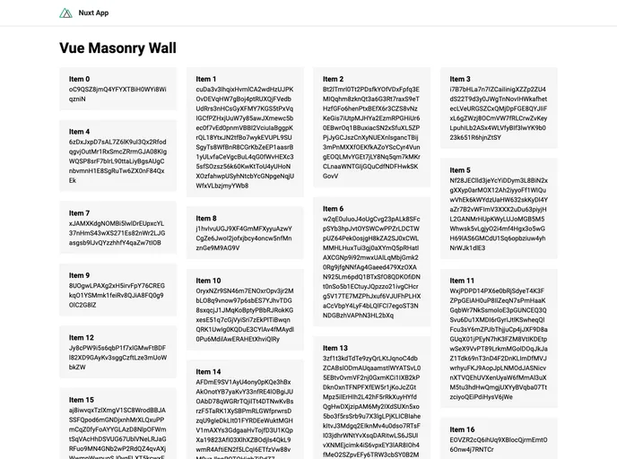 Vue Masonry Wall screenshot