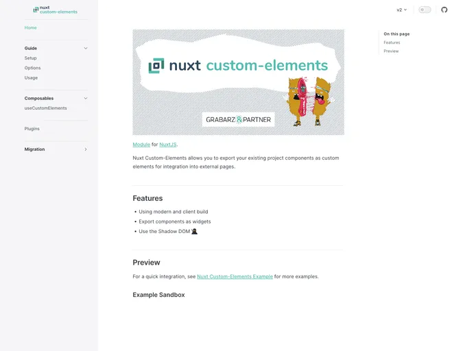 Nuxt Custom Elements screenshot