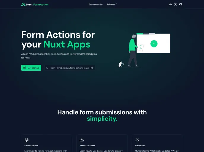 Form Actions Nuxt screenshot