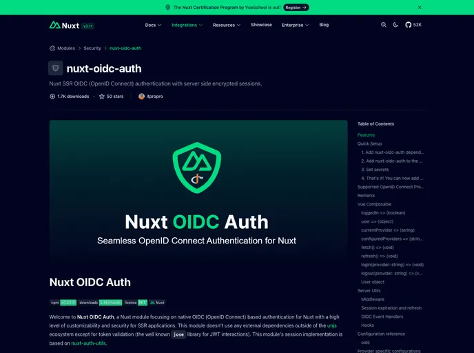 Nuxt Oidc Auth screenshot