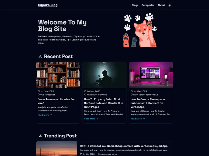 Nuxt Blog screenshot