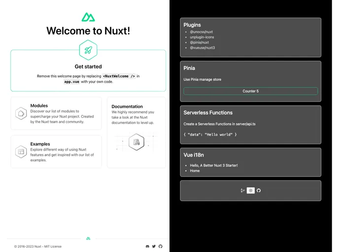 Nuxt3 Starter screenshot