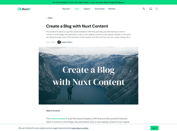 Demo Blog Nuxt Content screenshot