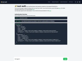 Nuxt Auth Example screenshot