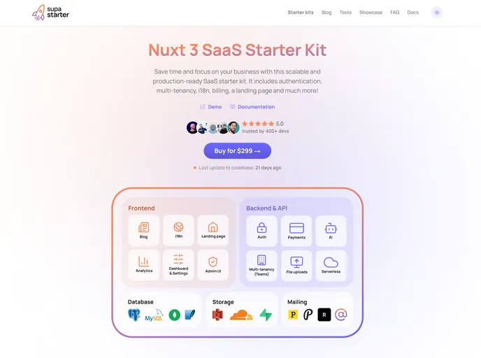 Supastarter - Nuxt 3 boilerplate screenshot