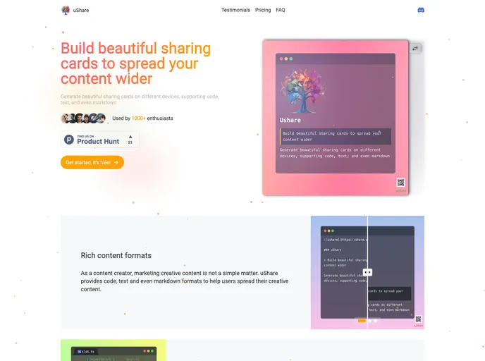 Template Landing Page screenshot